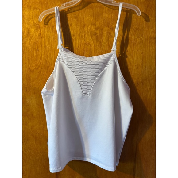 White Plus Size 2X Tank Top Adjustable Strap Activewear Mesh Back New - Picture 1 of 4